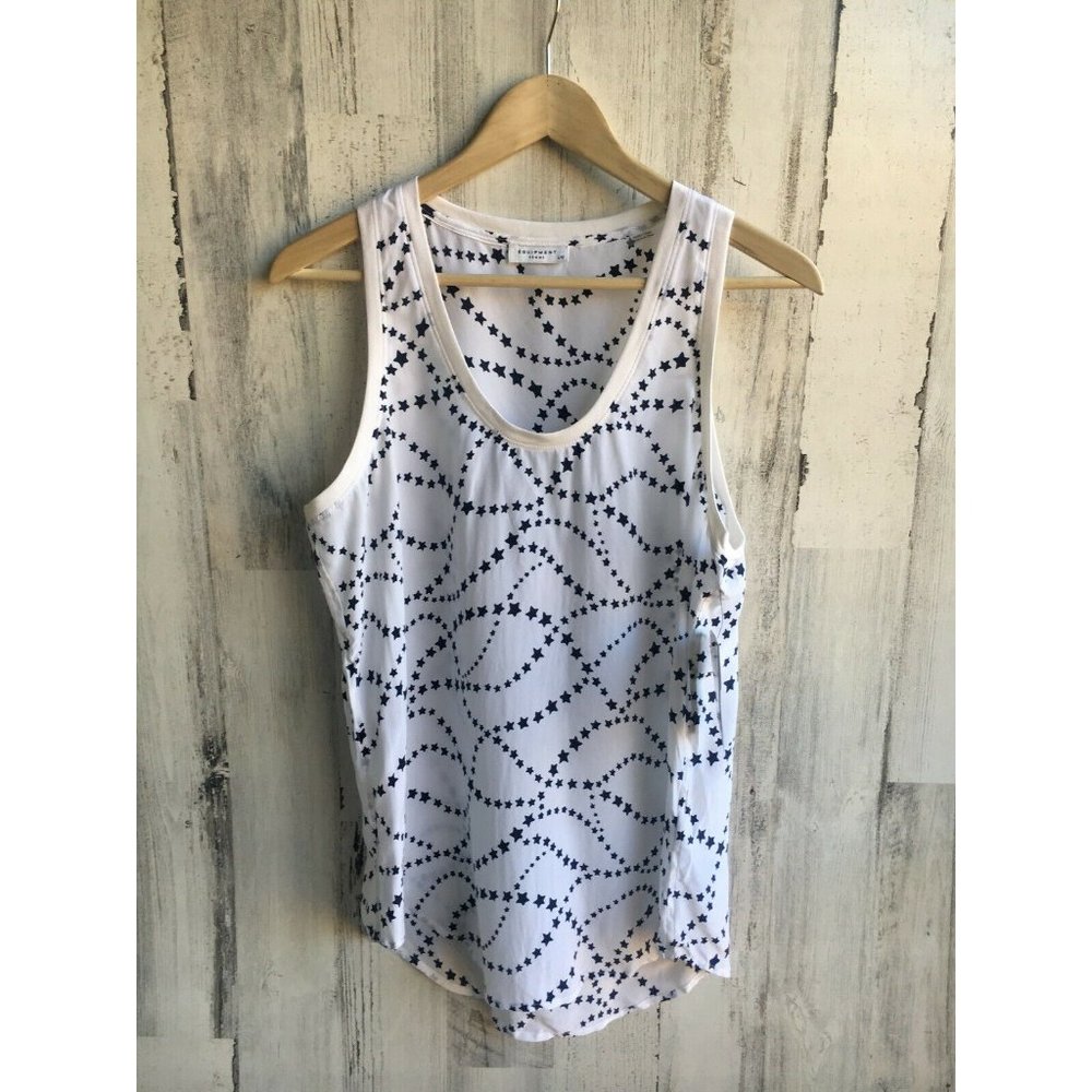 EQUIPMENT FEMME ‘Mel’ Tank Washed Silk Star Print